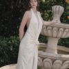 Ivory Satin Halter Gown "Moonlight Whisper" DR569