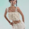 Ruffled Crochet Crop Top & Skirt Set SW120